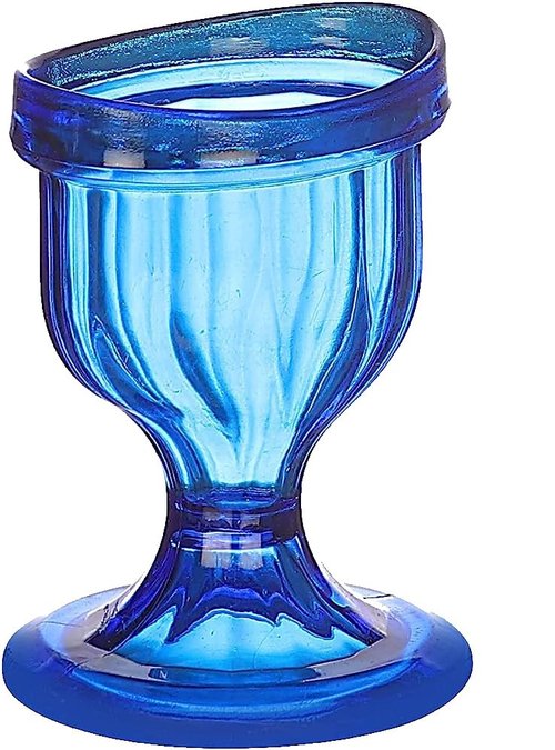 Blue Colored Eye Wash Cup for Effective Eye Cleansing - Eye Shaped Rim, Snug Fit, Perfect Eye wash kit (Set 2 Pcs)