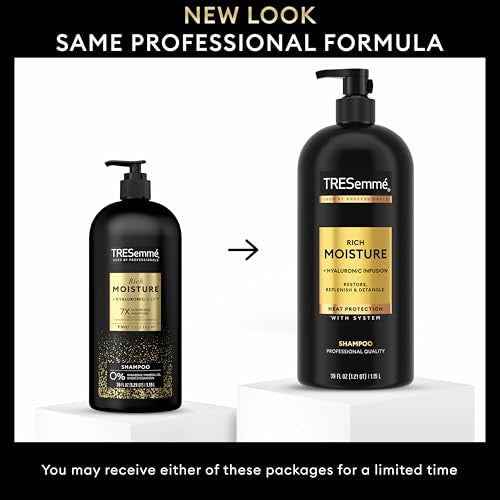TRESemm? Rich Moisture Hydrating Shampoo with Pump 4 Count for Dry Hair Formulated With Pro Style Technology 39 Fl Oz