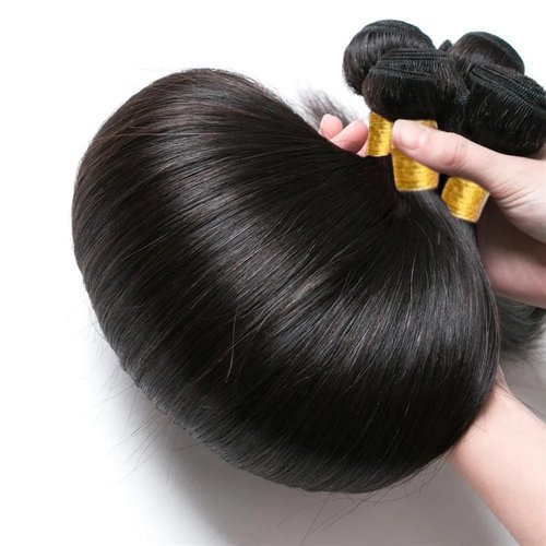Straight Bundles Human Hair 34 34 34 Inch Natural Black Straight Human Hair Bundles Brazilian Virgin Remy Hair Extensions Soft And Healthy Double Weft Bundle Deals