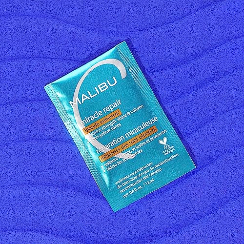 Malibu C Miracle Repair Reconstructor, Blonde Enhancer - Nourishing Repair Treatment for Damaged Blonde Strands - Reduces Discoloration