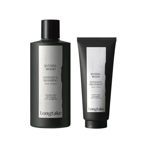 LONGTAKE Sandalwood Intensive Hair Shampoo 10.1 Fl Oz, 300ML and Treatment Hair Mask 6.76 Fl Oz, 200ML - for Dry Damaged Hair and All Hair Types
