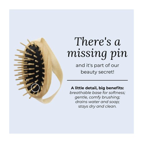 TEK – Scalp Massage Brush with Strap in Ash Wood Handmade in Italy – Stimulates Hair Growth, Ideal for Shampoo and Anti-Hair Loss Lotions – 8.5 x 5 cm – Vegan and Sustainable
