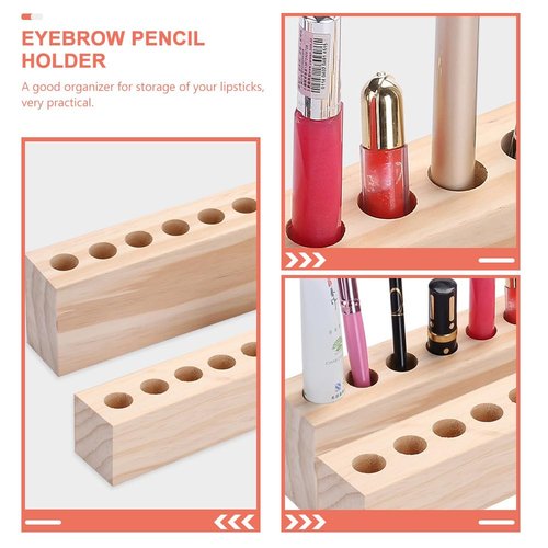 Zerodeko Wooden Cosmetic Storage Rack 2Pcs Makeup Organizer for Lipstick Display and Lip Pencil Storage Desktop Stand for Beauty & Personal Care