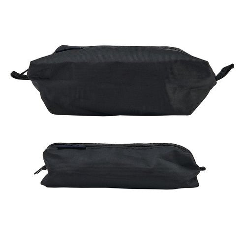 TravelWise 2 Piece Wrap Around Zip Toiletry Bag Set, Large and Small Travel Toiletry Bags, Black