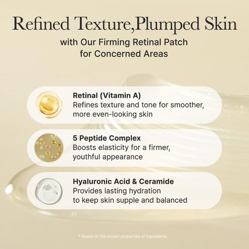 ARENCIA Retinal Boosting Eye Mask, Hydrogel Under Eye Patches with Peptides for Dark Circles, Puffiness, Fine Lines, 60 Patches, 2.96 oz