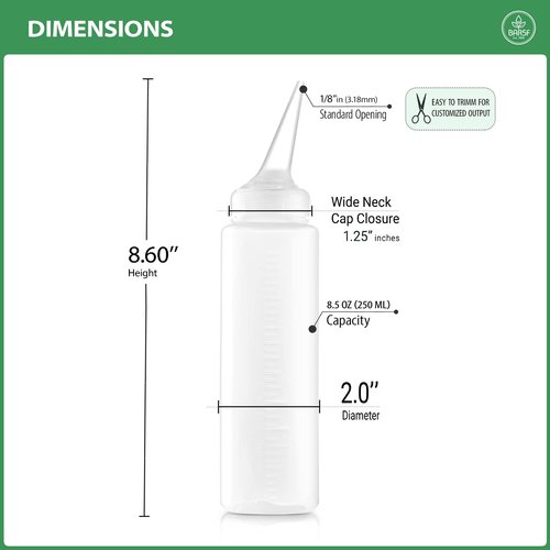 Bar5F Applicator Bottle with Angled Tip 8.5 ounce (Pack of 6)
