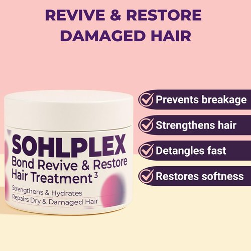 SOHLPLEX Bond Revive & Restore Treatment & Hair Serum with Vitamins Duo - For Dry, Damaged & Frizzy Hair - Strengthens, Moisturizes & Enhances Shine – Vegan & Cruelty-Free