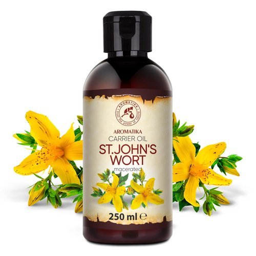 AROMATIKA St Johns Wort Oil 8.5 Fl Oz (250ml) - Hypericum Perforatum - 100% Pure & Natural - St. John's Wort Oil for Intensive Care Face - Body - Skin - Hair - Massage - Great w/Essential Oil