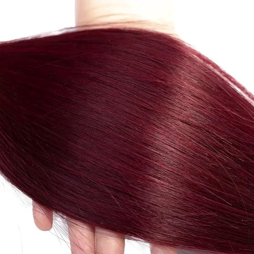 99J Bundle Wine Red Straight Human Hair Bundles Double Weft Wine Red Bundles For Black Women 99J Burgundy Straight 1 Bundle 18 Inch Burgundy Hair Weave