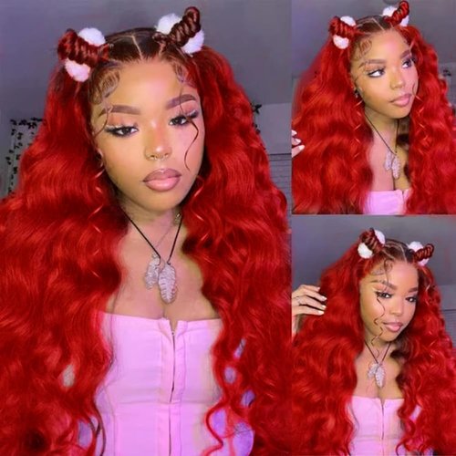 12 14 16 inch Red Human Hair Bundles 1B/Red Deep Wave 3 Bundles Brazilian Unprocessed Remy Hair Ombre Red Bundle 300g