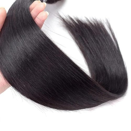 Straight Bundles Human Hair Natural Black Color Human Hair Bundles 12 14 16 Inch Brazilian Virgin Remy Hair Extensions Healthy And Soft 3Pcs/Set For Women Deals