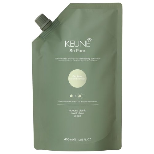 KEUNE So Pure Clarify Shampoo Refill, Deep Cleansing and Detoxifying Formula, 13.5 Fl Oz