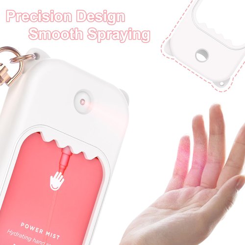 taessv Hand Sanitizer Spray Case for Touchland Silicone Touchland Case Keychain Cute Hand Sanitizer Spray Holder Compatible with Touchland Power Mist Gentle Mist Glow Mist, White