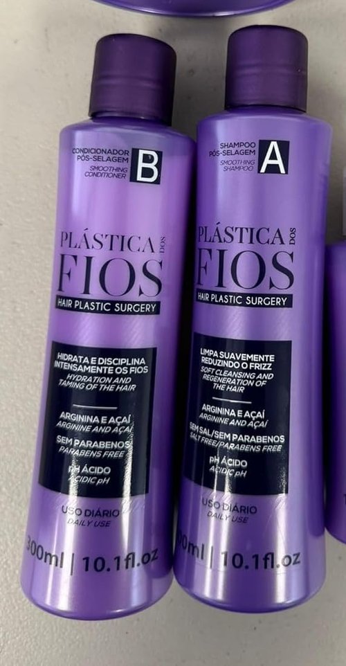 Plastica Dos Fios Home Care Kit- Maintenance Set Shampoo and Conditioner Hair Smoothing For All Hair Types, (2x300ml) Keratin Hair