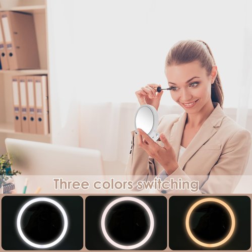 LSCSJUNS 30X Magnifying Mirror with Light 360° Rotating Lighted Makeup 3 Lighting Modes Lighted Magnified Mirror 1000mAh Rechargeable Magnified Makeup for Women Girls