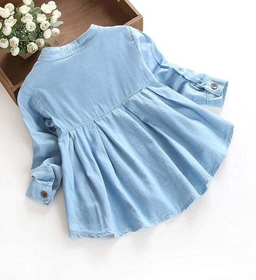 Baby Girls Kid Ruched Long Sleeve T-Shirt Tops Shirt Clothing Children Autumn Winter Fashion Blouse (Blue, 5T)
