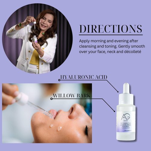 Niacinamide Serum for Face – Advanced Daily Formula with Willow Bark & Hyaluronic Acid – Lightweight Hydration, Skin Texture & Pore Refinement – Fragrance-Free Facial Serum