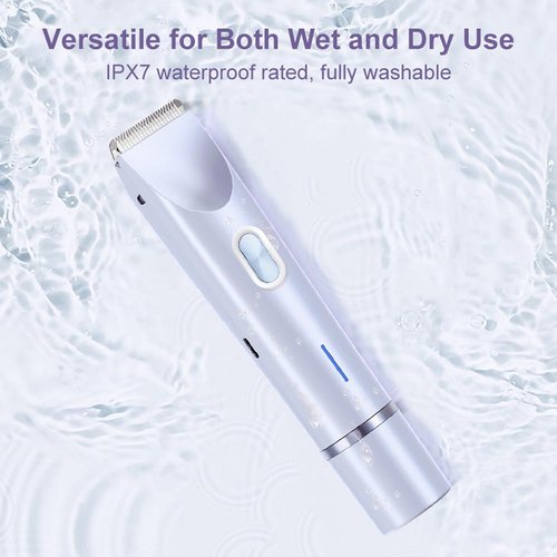 Women's Electric Shaver Bikini Trimmer for Women Razors 2-in-1 Dual Head Design IPX7 Waterproof Wet & Dry Use Body Groomer Hair Trimmer Remover for Facial Underarm Arm Face Leg Bikini (Blue)