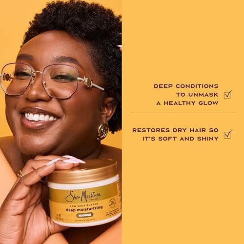 SheaMoisture Raw Shea Butter Deep Moisturizing Hair Masque, 11.5 fl oz - Deep Conditioner for Curly Hair to Moisturize and Renew, Sustainable, Organic, Cruelty-Free