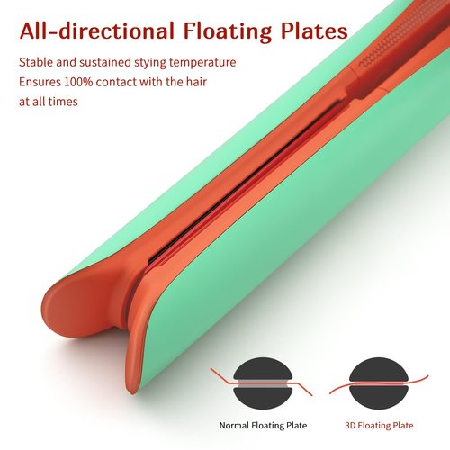 ALEELAI Flat Iron Hair Straightener and Curler, 2-in-1 Ceramic Styling Tool with Floating Plates, Fast Heat-Up, Adjustable Temperature, Dual Voltage for Travel & Home Use