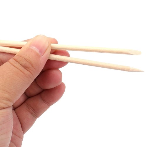 Hedume 600 Pcs Orange Wood Nail Sticks, Double Sided Multi Functional Cuticle Pusher Remover, Pointed End & Flat End Manicure Pedicure Tool (Pack of 2)