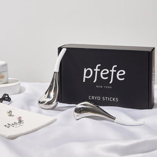 pfefe Cryo Sticks Facial Skin Care Ice Globes for Women Face Eyes, Stainless Steel Face Beauty Tools for Girls Ladies, Esthetician Supplies Cooling Spa Globes with Storage Case