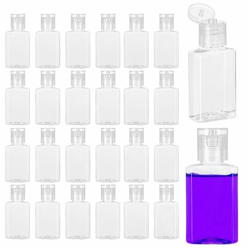 80 Pcs 1 oz Travel Bottles - Hand Sanitizer Bottle Mini Clear Bottles with Flip Caps, Portable Empty Refillable Containers for Shower Gel, Face Creams, Body Lotions