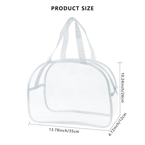 TotePrint Large Clear Butterfly Cosmetic Bag and Travel Pouch with Handle,Durable PVC Material,Zipper Design-Ideal for Makeup,Travel Essentials (Clear)