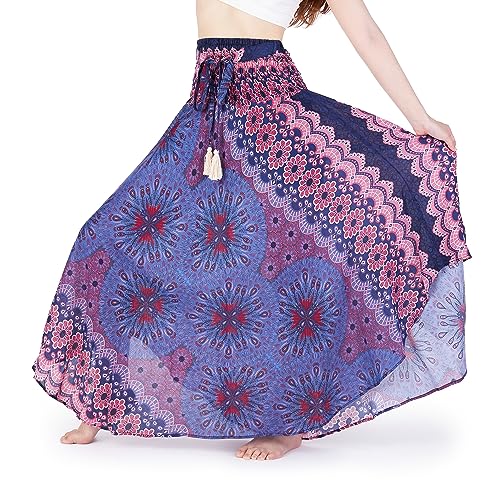 Lannaclothesdesign Women's Long Maxi Skirt Bohemian Gypsy Hippie Style Clothing Boho Skirts