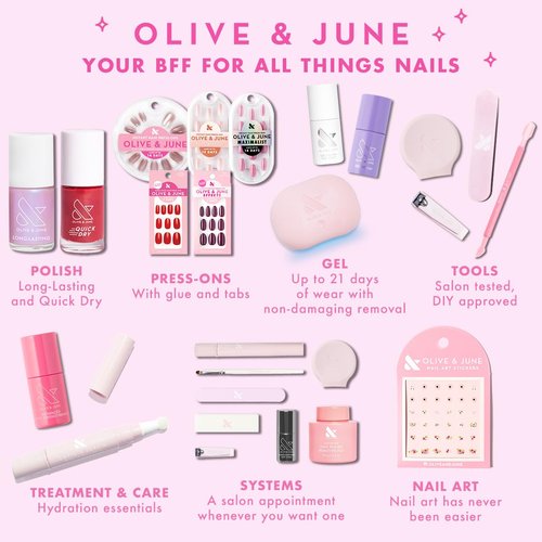 Olive & June Top Coat Effects Trio | Includes 3 Long Lasting Special Effect Top Coats (Celestial, Pixie, Stardust) | Gel-Like Shine, Sparkly Finish | No Lamp Needed | Vegan, Cruelty-Free