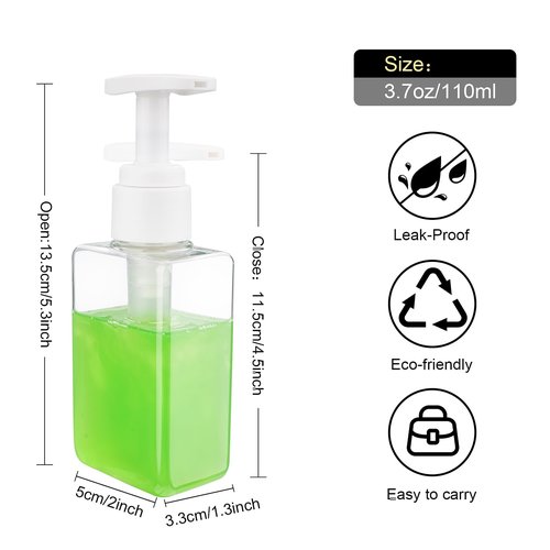Hethyo Travel Bottles 4 Pack 3.7oz/110ml Travel Shampoo And Conditioner Bottles Empty Plastic Pump Bottle Dispenser Travel Size containers travel essentials
