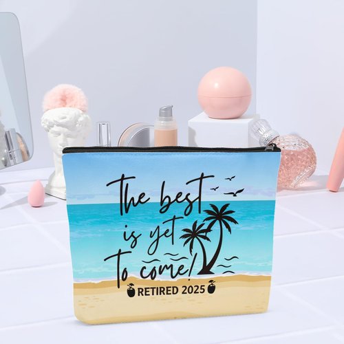 Sldpngo Retirement Gifts for Women 2025 Makeup Bag, Happy Retirement Retired Coworker Leaving Gifts for Women, The Best Is Yet to Come Retirements Cosmetic Bag