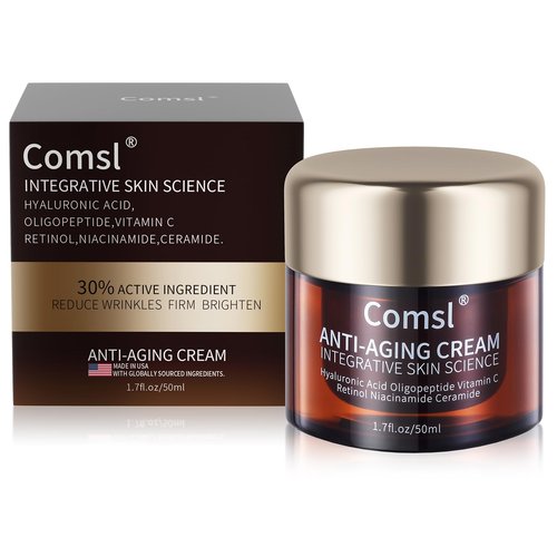 comsl US-Made With 30% Active Ingredients,SGS Certified, Retinol Vitamin C Niacinamide, Ceramide,Oligopeptides,Anti-Aging Face Moisturizer for Face, Firming Skin Care,Neck & Upper Chest -1.7 fl.oz