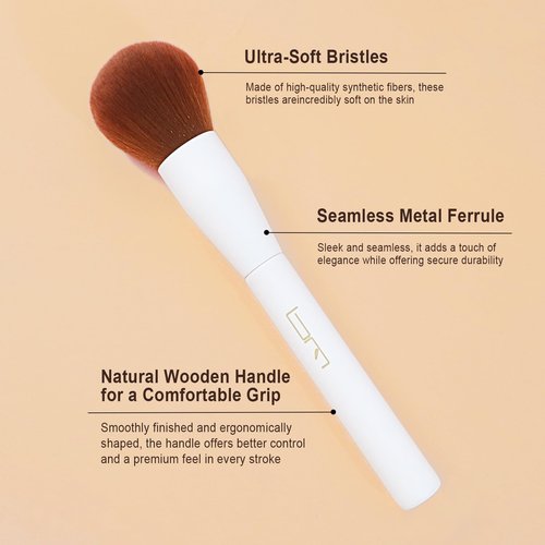 Brush Master Makeup Brushes Set 12Pcs Professional Kabuki Foundation Eyeshadow Blush Blending Lip Full Face Cosmetic Kit W/Makeup Brush Set with Holder(White)