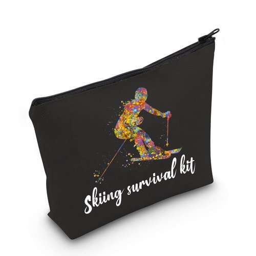 POFULL Skiing Bag - Team Gifts and Survival Kit for Ski Lovers and Enthusiasts - Cosmetic Bag (Black)