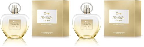 BANDERAS Perfumes - Her golden secret - Eau de toilette Spray for Women - Long Lasting - Fruity, Floral and Vanilla Notes - 2.7 Fl Oz (Pack of 2)