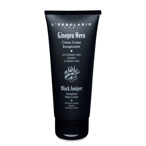 L’Erbolario Energizing Body Cream – Moisturizing Body Butter – Replenishing and Nourishing Skin Care with Citrus, Woody Scent - Black Juniper – 6.7 oz