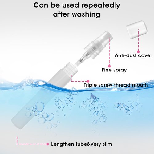 cobee Mini Portable Spray Bottles, Refillable Perfume Bottles Travel Size Small Sample Empty Bottle Containers Travel Outings Spray Boxes Dispensers for Perfume Makeup Remover(5 Packs, 8ml/0.27 oz)