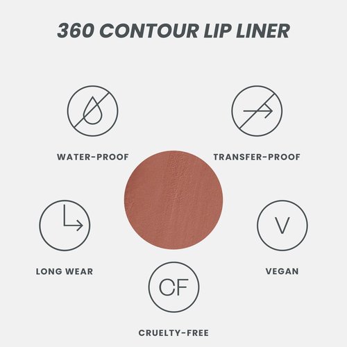 Wonderblading Lip Stain Peel Off Masque (Lovely) with 360 Contour Lipliner (Saddle)