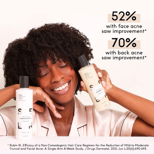 SEEN Travel Trio, Fragrance Free - Non-Comedogenic & Blow-Out Hair Cream, Shampoo & Conditioner Set- Reduces Frizz- Heat Protectant- Safe for Sensitive & Eczema Prone Skin