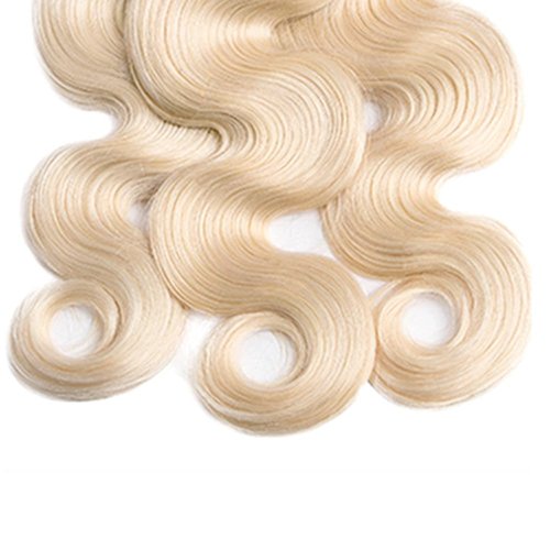 Vinmdonm Blonde Bundles Human Hair 613 Body Wave 3 Bundles 12 14 16 inch Unprocessed Brazilian Virgin Hair Ash Blonde Body Wave Bundle 150g