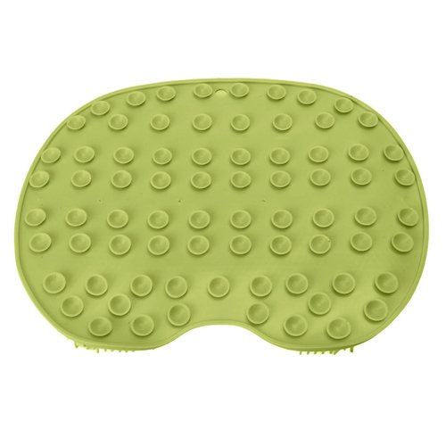Bath Massage Pad, Shower Foot & Back Scrubber, Body Scrubber, Lazy Bath Massage Cushion Brush with Suction Cups, Bathroom Wash Foot Mat, Foot SPA, Exfoliating Dead Skin Foot Brush(Green)