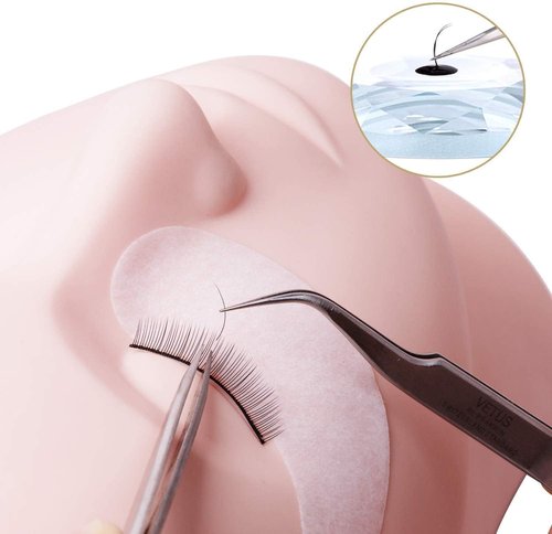 Lash Extension Practice Kit, Eyelash Extension Training Kit for Beginners, Professional Eyelash Mannequin Head Set with Lash Fan, Lash Shampoo, Lash Adhesive, Glue Rings and Lash Mirror (Black)