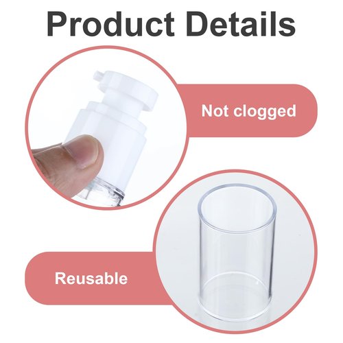 28 Pack Airless Pump Bottles 1.7 oz Travel Size Pump Bottle Lotion Container Refillable Cosmetic Pump Dispensers for Foundation Moisturizer Shampoo Toiletry