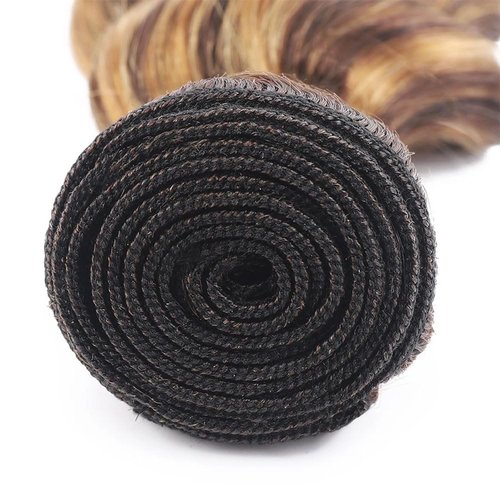 4/27 Human Hair Bundles Ombre Deep Wave Bundles Human Hair Highlight Bundle 12 14 16 Inch Double Weft Unprocessed Brazilian Virgin Remy Hair Extensions 3Pcs/Set Deals