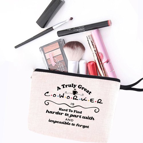 Appreciation Gifts Makeup Bag for Coworkers Women, Going Away Gifts for Coworker, Coworker Leaving Gifts, Farewell, Holiday, Office Gifts for Coworker, A Truly Great Coworker is Hard to Find
