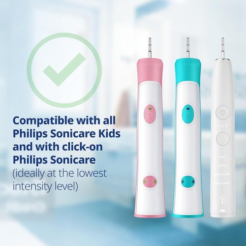 demirdental Kids mini Toothbrush Heads Compatible with Philips Sonicare Kids Toothbrush Heads - Replacement Heads mini Sensitive - Brush Heads from Ages 3 to 6 - Turquoise - Replaces HX6038-8 Pack