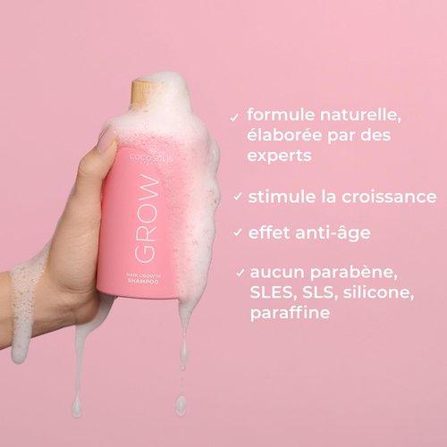 COCOSOLIS GROW Hair Growth Shampoo | Shampoo For Hair Growth & Anti-Aging Formula for Women | With Kerascalp & Vitamin E | Strengthens Follicles | Vegan Hair Care