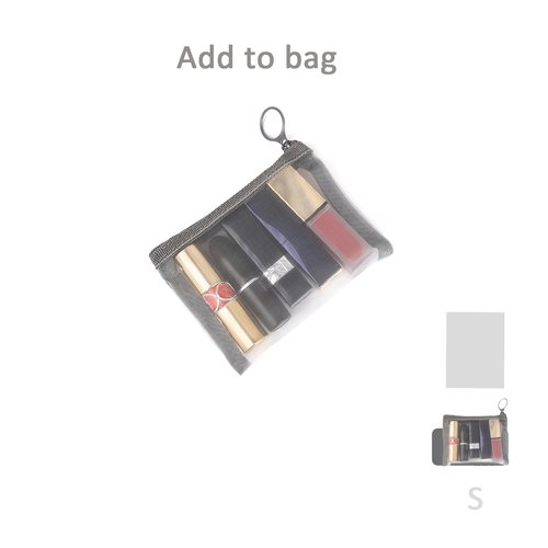 patu Zipper Mesh Bags, Pack of 5 (XS/S/M/L & Long Pouch), Beauty Makeup Cosmetic Accessories Organizer, Travel Toiletry Kit Set Storage Case, Gray