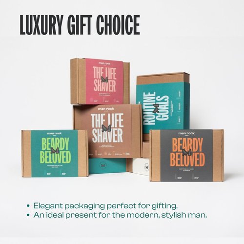 Men Rock Beardy Beloved Awakening Essential Beard Kit - Sicilian Lime - Beard Balm and Wash - Mens Face Care Kit - Skincare Products for Men - 2 Pc